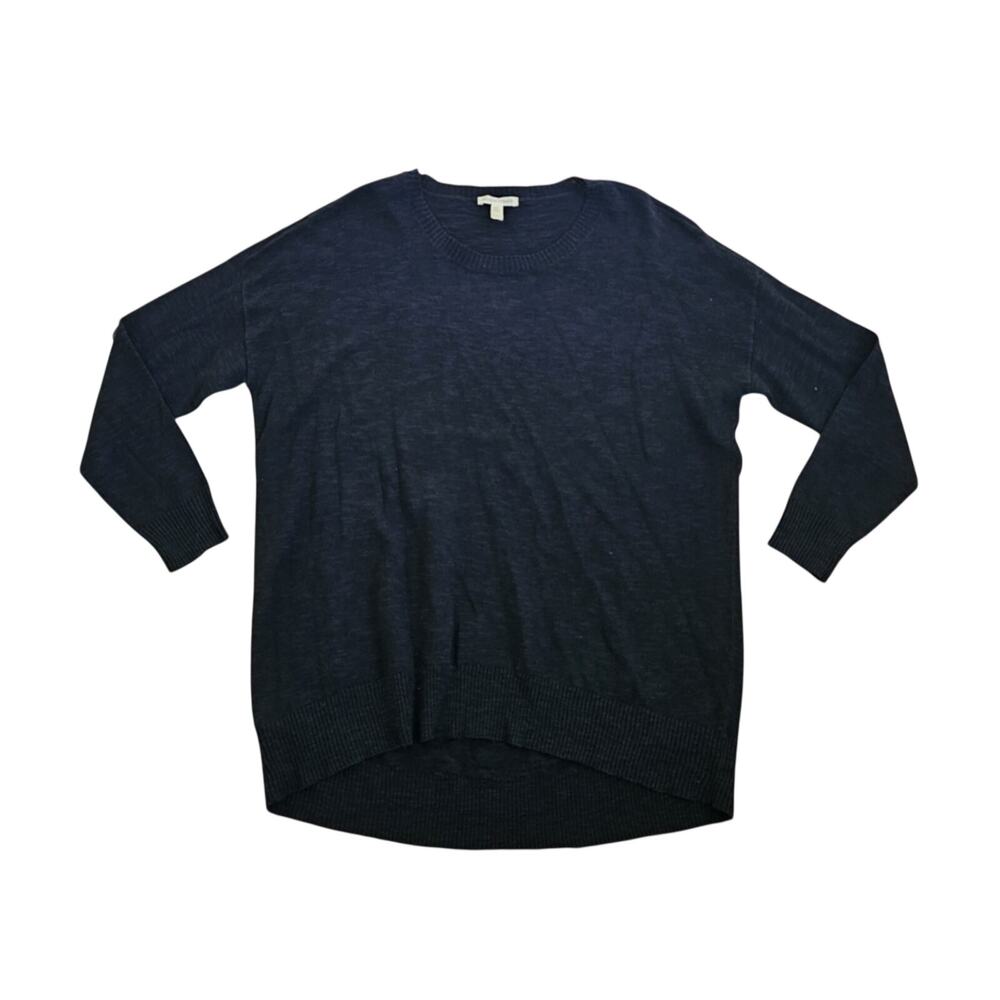 Eileen Fisher Knit Top Sz S Cotton Blend Black Long Sleeve Shirt Basic